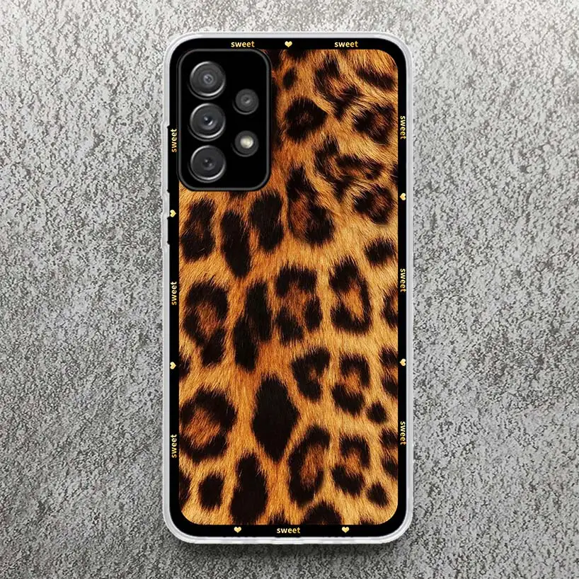 Animal Leopard Print Phone Case for Samsung Galaxy A14 A54 A15 A55 A13 A53 A12 A52 A25 A35 A24 A34 A23 A33 A22 A32 A04S A03S A02