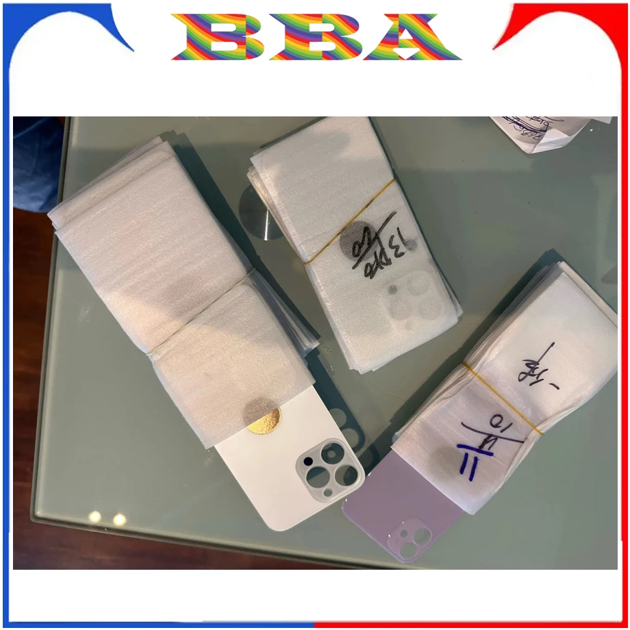 10Pcs (Large Big Lens Hole ) Rear Glass Body Housing For iPhone 8 X XS Max XR 11 12 13 14 15 Pro Mini SE Back Door Cover Bezel