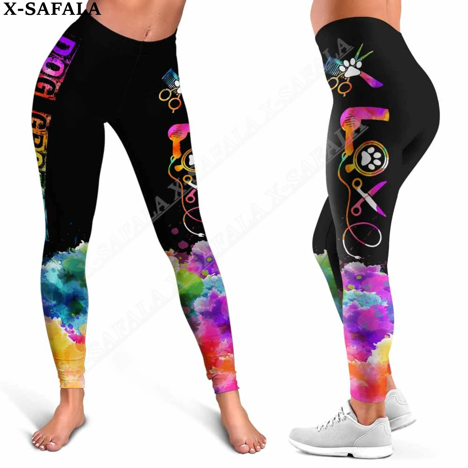 

Dog Style Grooming Salon Pet Groommer Hairdresser Legging 3D Print Women Yoga Pants Girl Leggings Summer Sports Fitness Wear-6