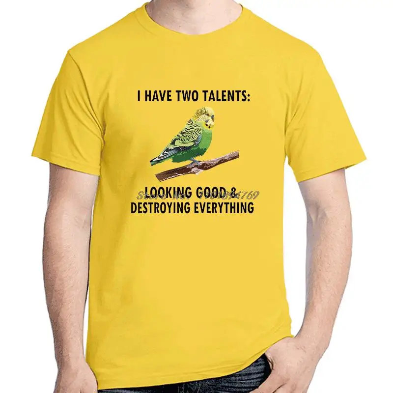 Lover Parakeet Bird Budgerigar Fashion Graphic T Shirts Summer Cotton Short Sleeve T-Shirt Tees Tops New Shirts And T-Shirts