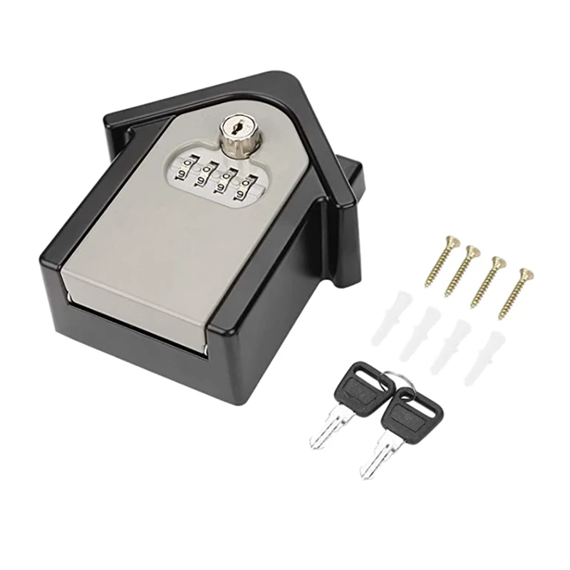 Retail Aluminum Alloy Double Password Key Box Wall Safe