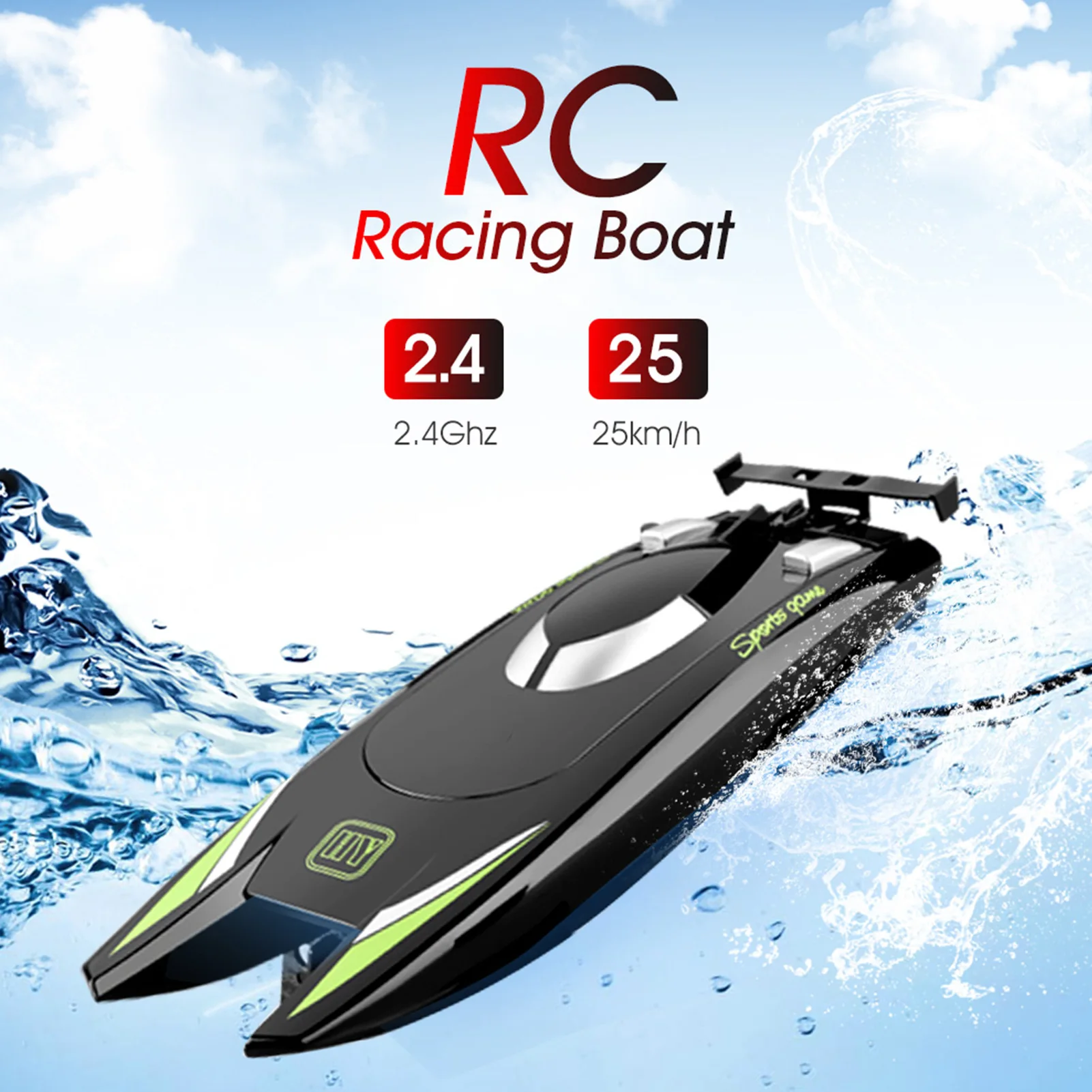 805 RC Boats for Kids Adult 25KM/H High Speed Racing Boat 2 Channels Remote Control Boats for Pools Racing Boat