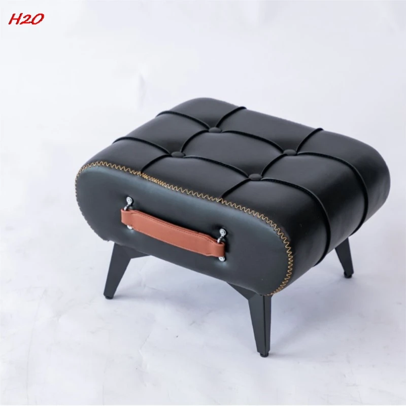 H2O Shoe Stool Porch Stool Leather Sofa Stool Leather Stool Bed End American Light Luxury Italian Fashion Shoe Stool Hot New