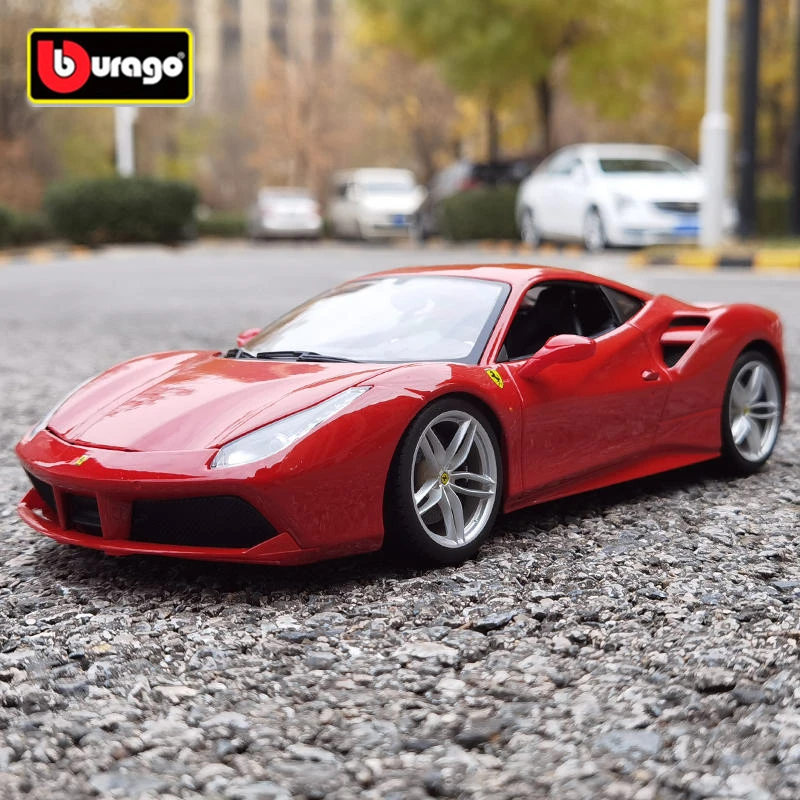 

Bburago 1:24 Ferraris 488 GTB Alloy Sports Car Model Diecasts Metal Racing Vehicles Car Model High Simulation Childrens Toy Gift