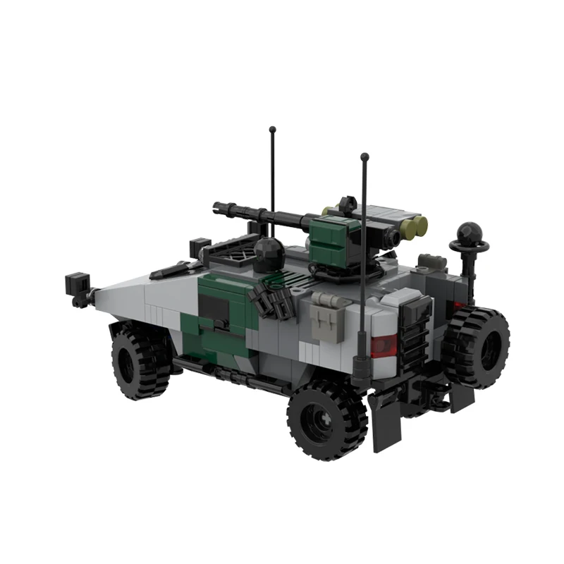 MOC 軍事シリーズヴァンガード ASV 装甲セキュリティ車両モデルビルディングブロック技術レンガセット DIY 男の子のおもちゃクリスマスギフト
