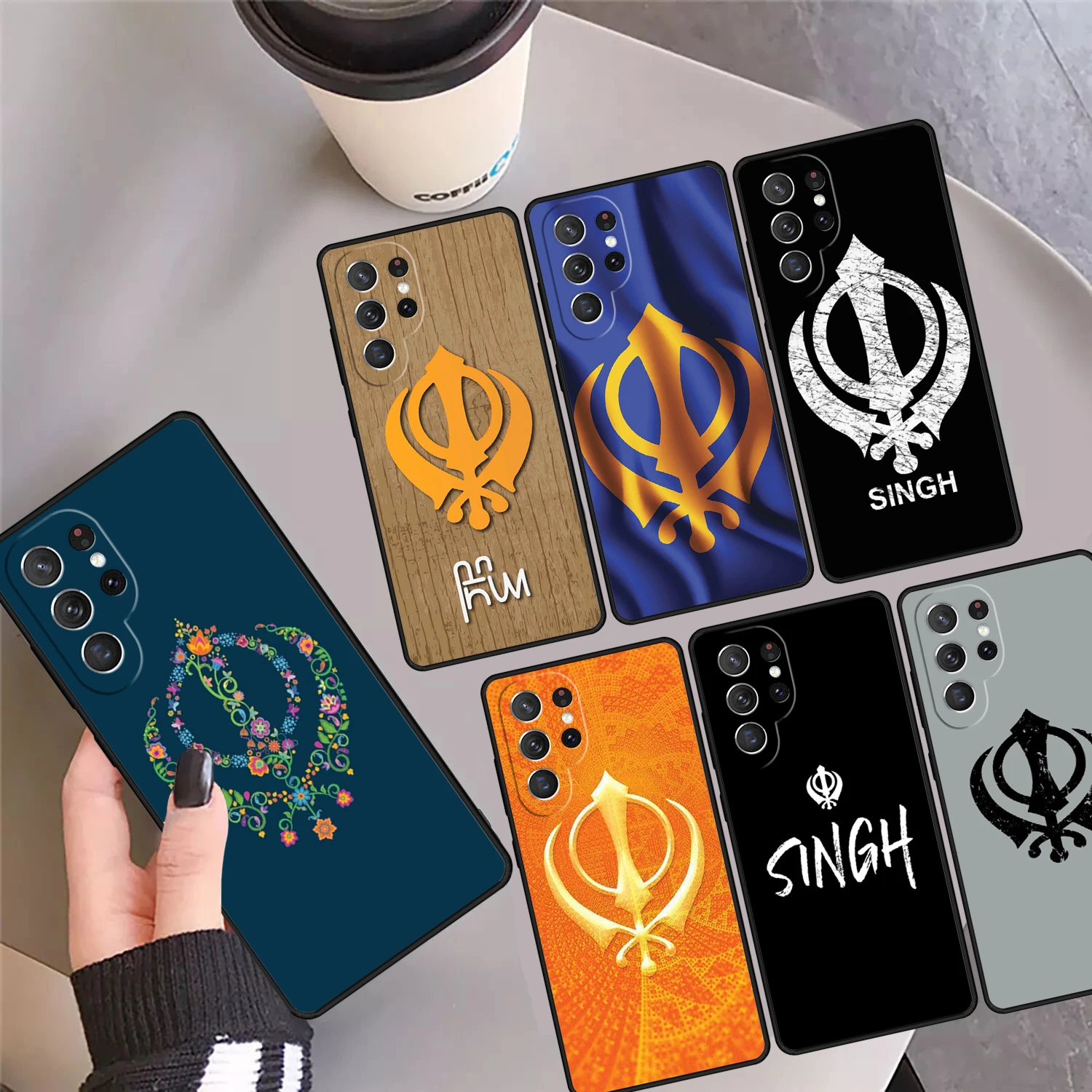 Sikh Khanda Sikhism Phone Case Cover Coque For Samsung Galaxy S24 Ultra 23 S22 Plus S21 FE S20 S8 S9 S10 Note 10 Pro Note 20