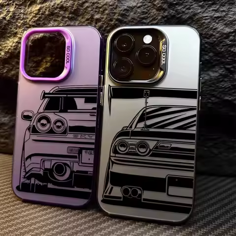 JDM Dream Car Cool Plating Case for Samsung Galaxy S23 S24 S25 Ultra S22 S21 Plus FE A56 A36 A26 5G A16 A06 4G Note 20 Cover