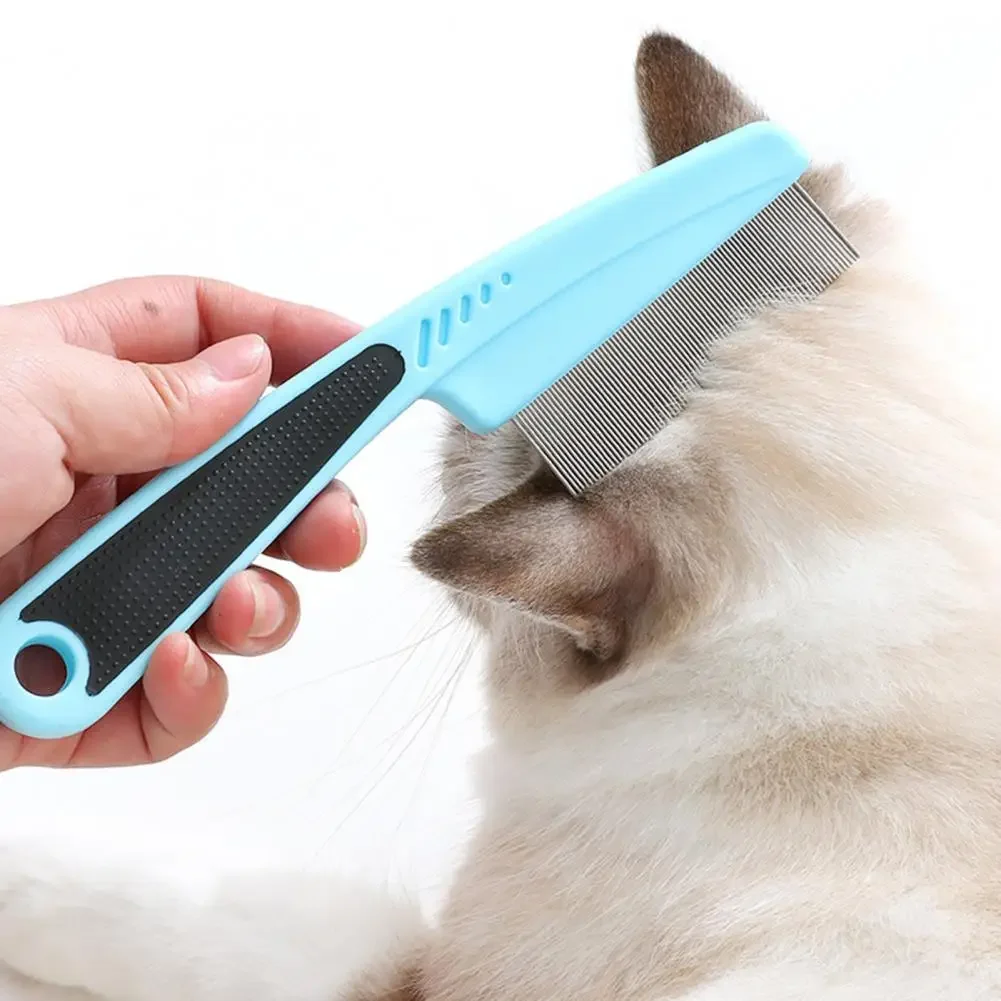 Pet Grooming Comb Durable Long-handled Pet Flea Comb for Dog Cat Grooming Easy Flea Removal Tooth Care Supplies