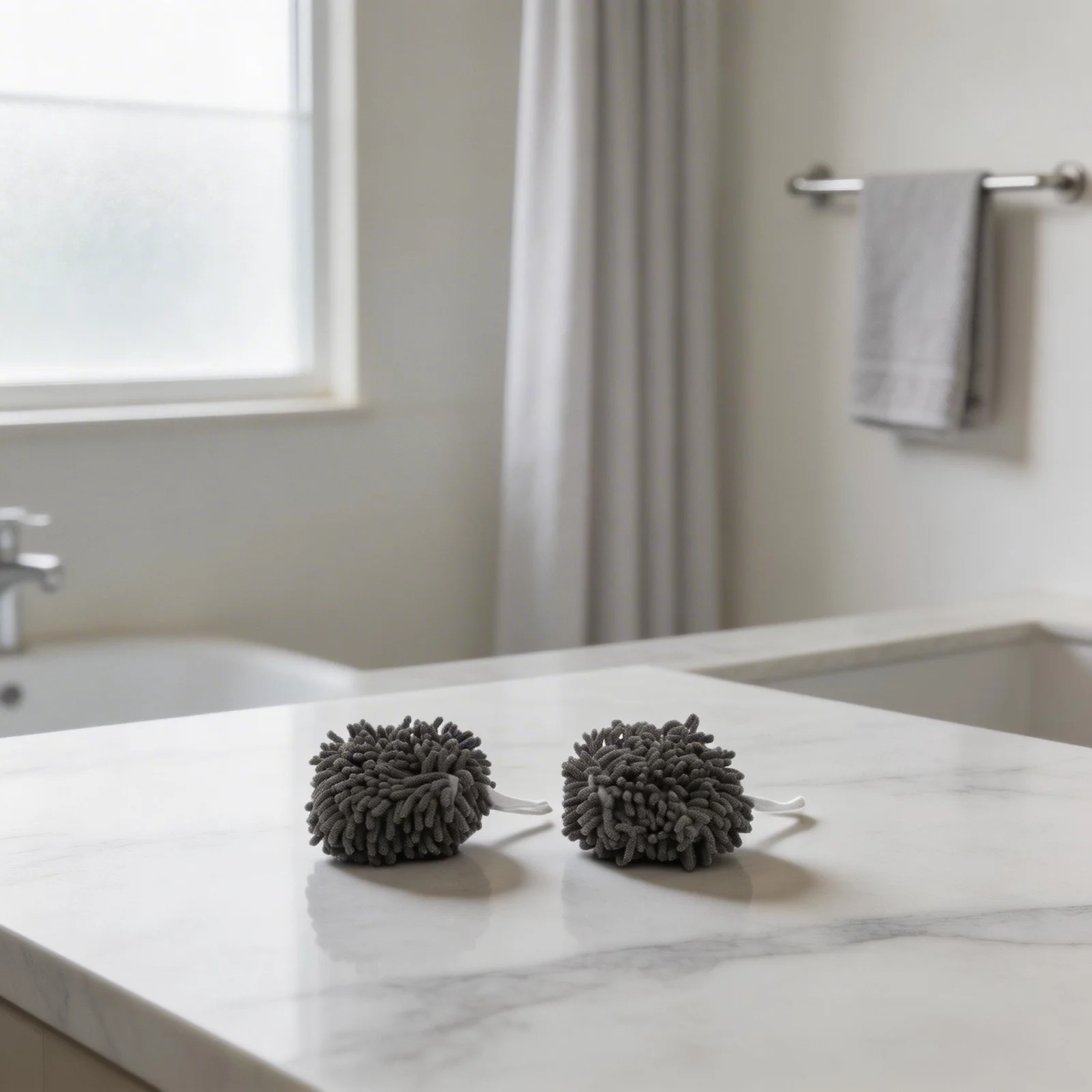 Compact Chenille Hand Towel Ball with Elastic Rope and Dry Technology for Efficient Moisture Removal in Small Spaces