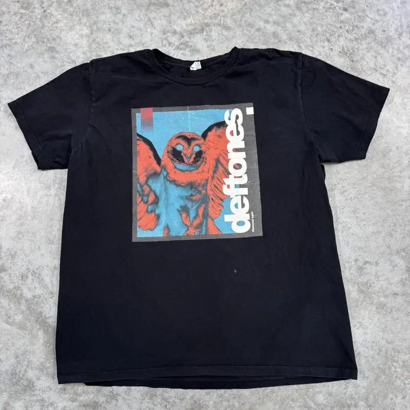 

Deftones Shirt Mens 2XL Black Diamond Eyes Owl Graphic Band Tee Alternative Rock