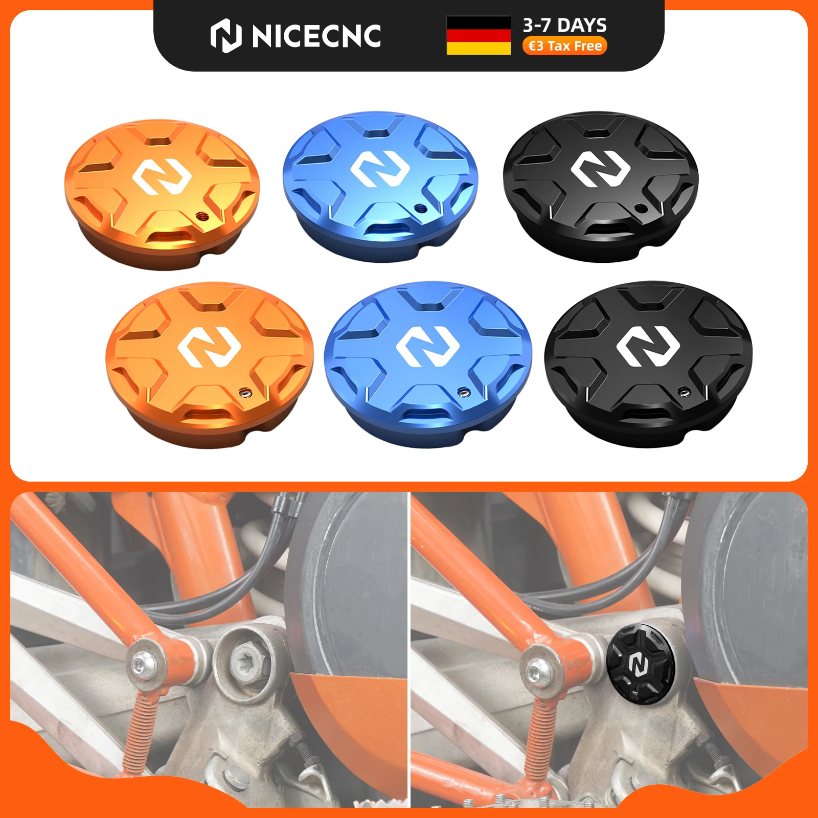 Motorrad-Schwingenlochabdeckungen für KTM 690 Enduro R 690 SMC R 690 SMCR 2008-2025, Aluminium-Schwingenlochstopfen für Husqvarna 701 Supermoto 701 Enduro 701 SM 2016-2025, GasGas 700 ES 700 SM
