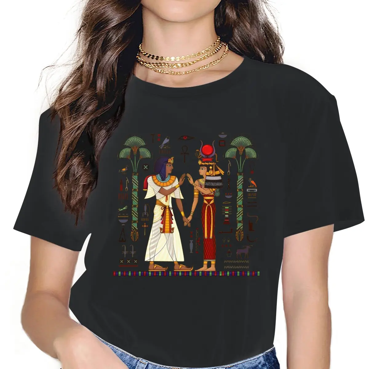 Hieroglyph And Symbolancient Culture Sing And Symbo  Women Tshirts Magic Egyptian Ancient Egypt Culture Gothic Female Clothing