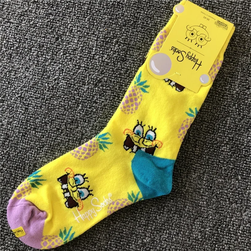 SpongeBob Socks Cartoon Anime Casual Sock Adult Autumn Winter Breathable Sports Socks Men Couples Cotton Cute Long Tub Socks