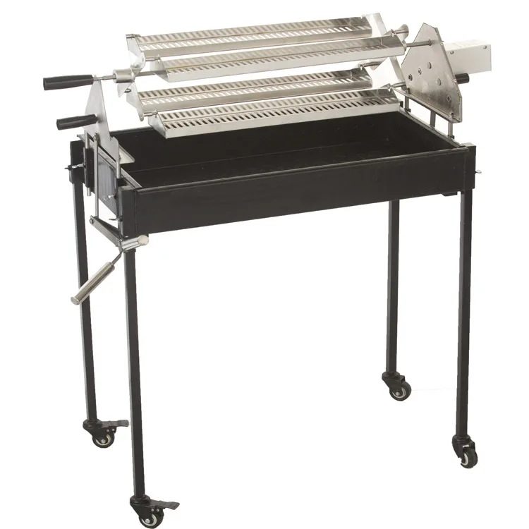 Rotating BBQ Grill Rotisserie Souvla  Charcoal Cyprus Greece Automatic Barbecue Grill