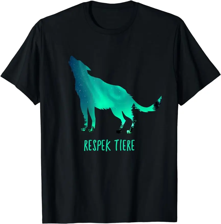 2024 New Respect Wolf Animal Protection Climate Environment Polar Light Polygon T-shirt