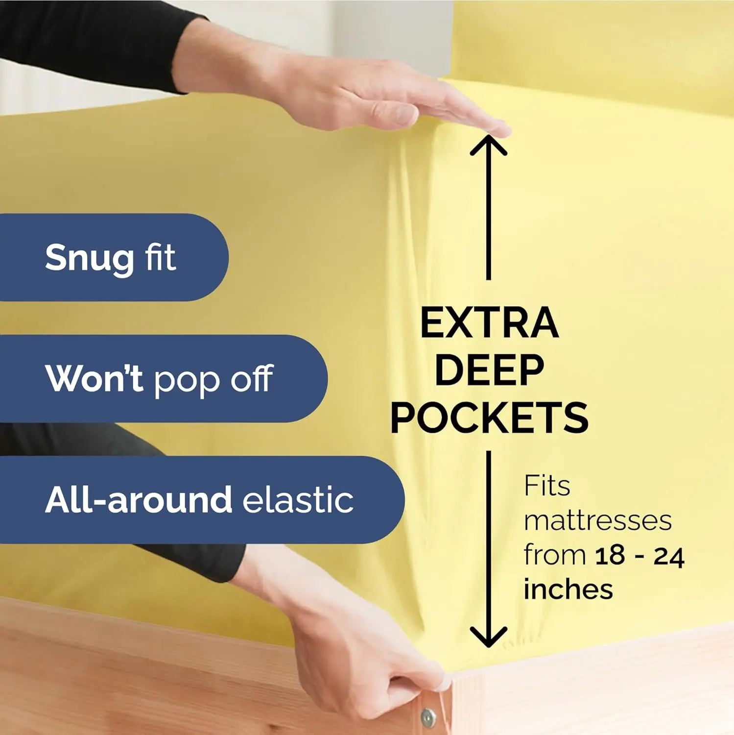 

Extra Deep Twin Xl Sheet Set - 4 Piece Breathable & Cooling Sheets - Hotel Luxury Bedding Set With 18-24 Inch Extra Deep