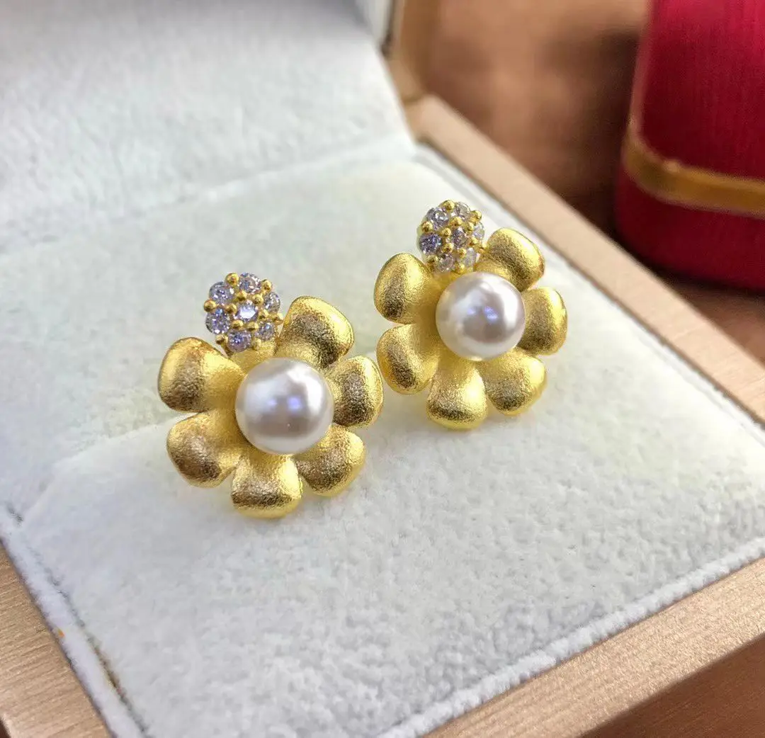 Wholesale S925 Sterling Silver Earrings Mount Findings Settings Base Mounting Parts Accessory for 5-6mm Pearls 5 pairs/lot