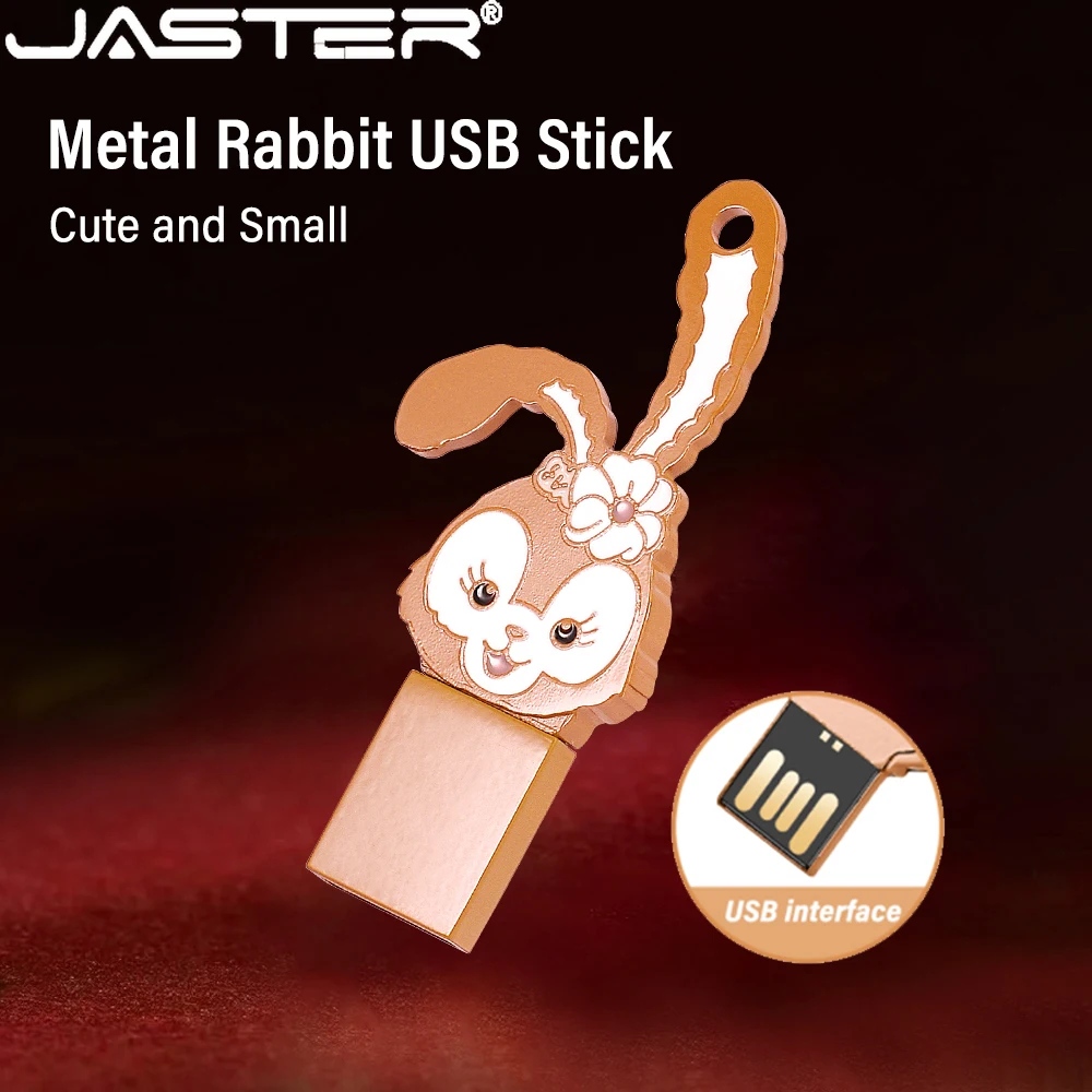 

New Metal Cute Pink Rabbit USB 2.0 Flash drive 128GB U Disk 64GB Stick usb 4G Waterproof Memory Stick 1 PCS Free Custom LOGO Cat