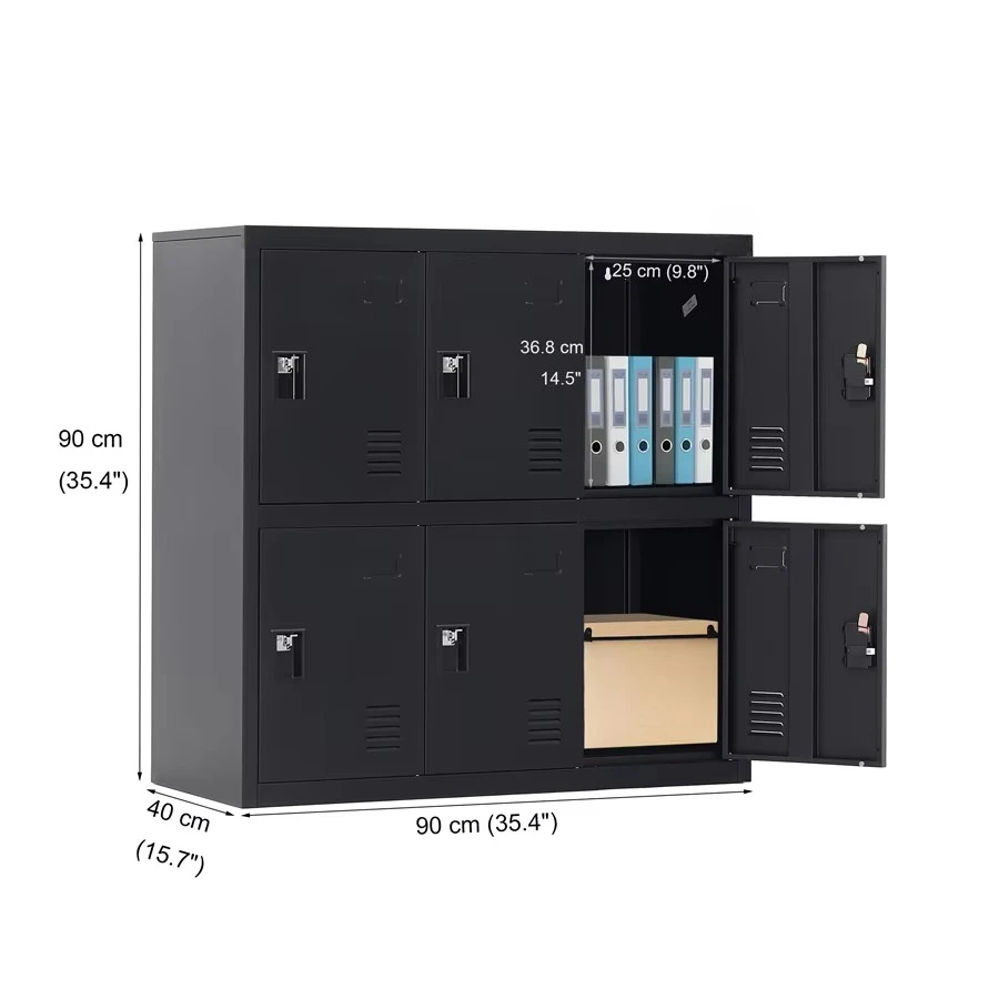 6 Door Lockable Cabinets for Home Office Gym Workshop Warehouse Bedroom Storage with Lock Latch