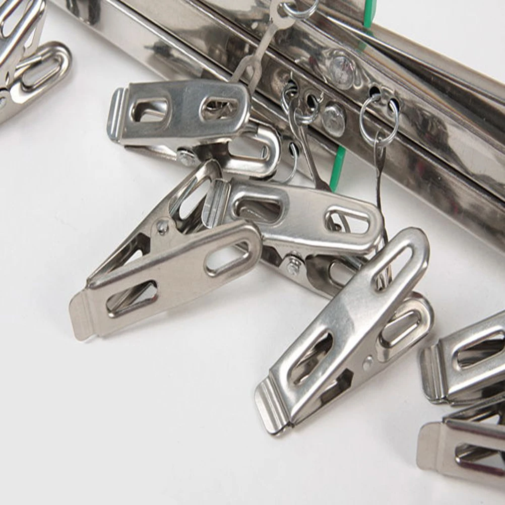 

Clothes Drying Rack Saver Indoor Outdoor Stainless Steel Strong Flat Head Design Laundry Hooks