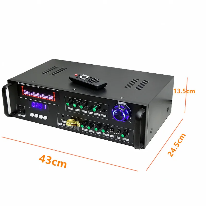 300W high-power Bluetooth remote control 5 channel HiFi home karaoke amplifier support fiber optic coaxial SD card input