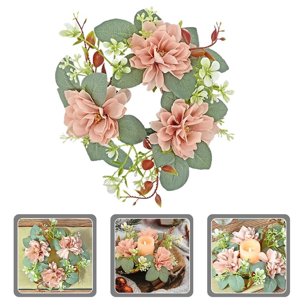 Rings Wedding Decoration Wreath for Pillars Spring Desktop Decor Artificial Flower Hoop Farmhouse Props