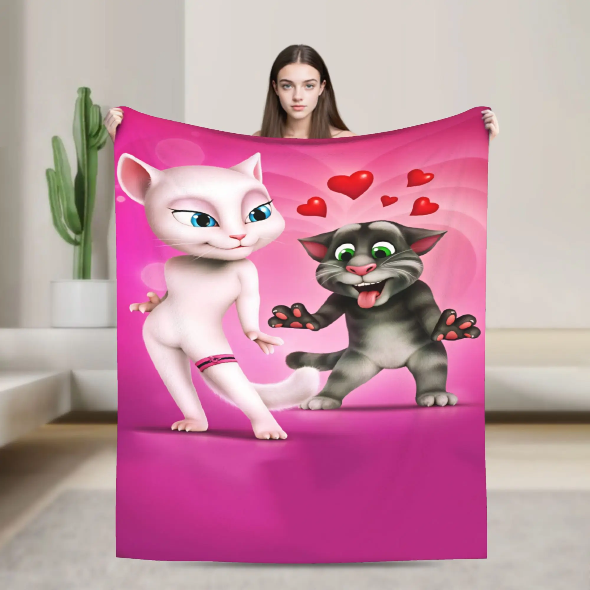 Game T-Talking T-Tom And F-Friends Warm Soft Blanket  Airplane Travel attern Living Room Flannel Bedspread Sofa Bed Cover