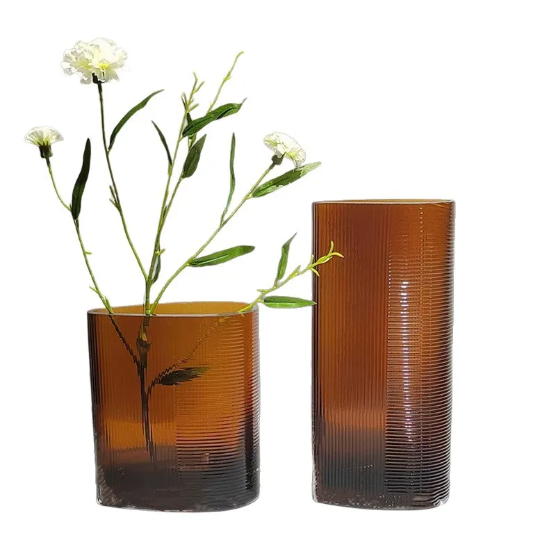 

Light luxury water drop crystal glass vase, living room dining table flower arrangement, creative handicraft decorative