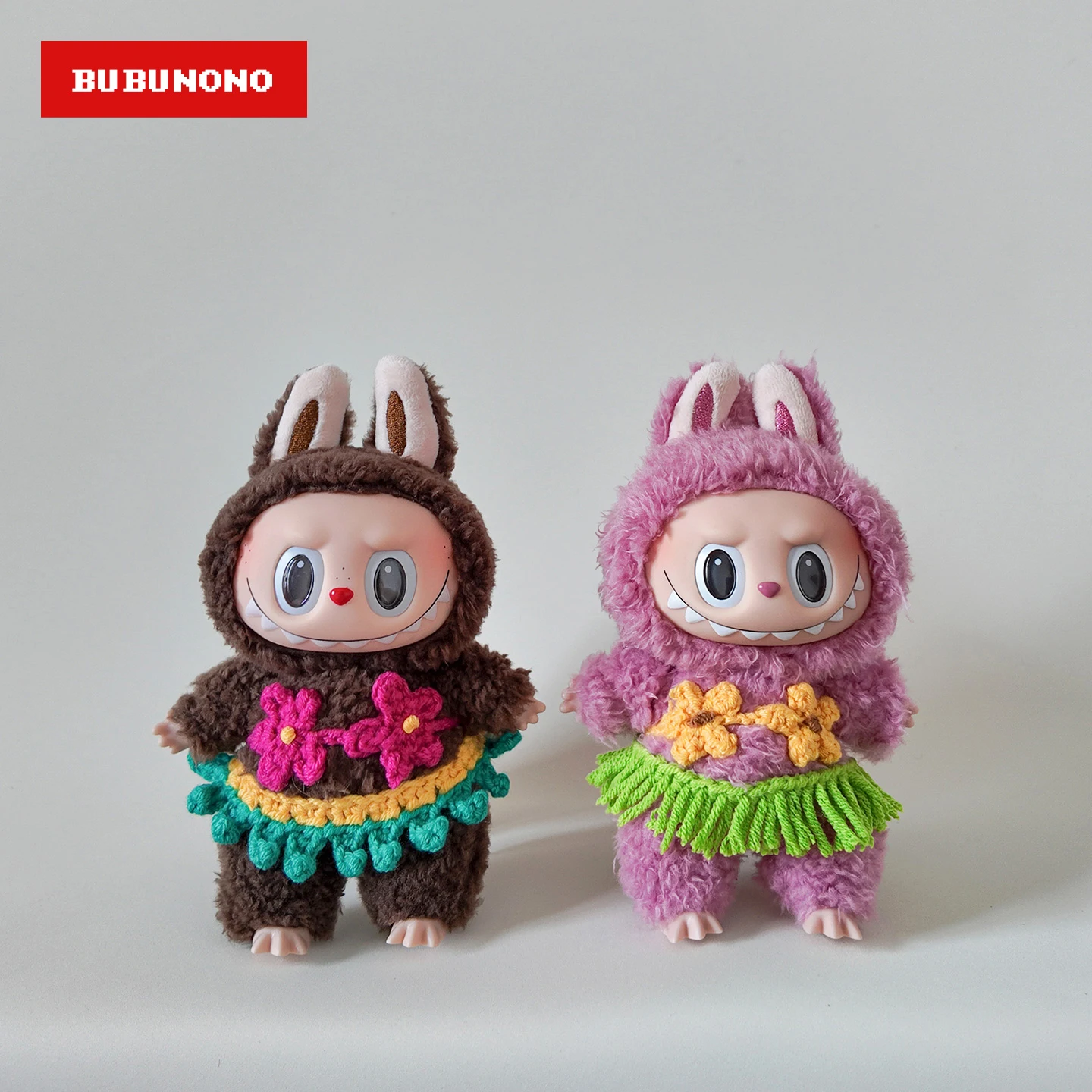 

"Aloha Style!" Labubu Doll Clothes 1.0 2.0 3.0 Generation Grass Skirt Outfit Vinyl Figure Hanging Ornament Tropical Summer Set