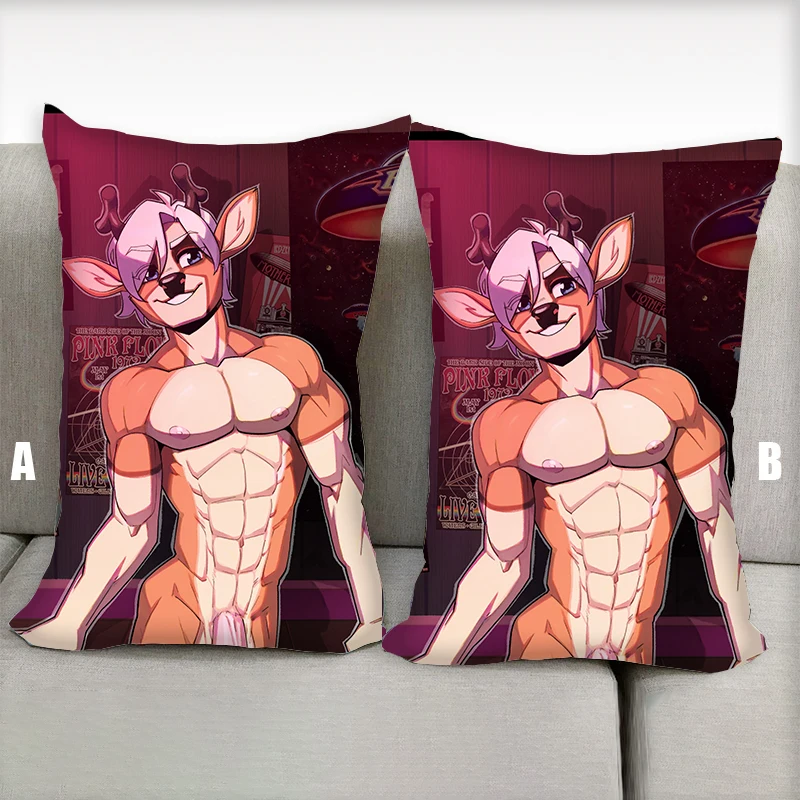 

Anime Pillow Deer Boosterpang Furry Dakimakura Sfw Bunny's Room Half body Cartoon Pillow Core Double Side Print