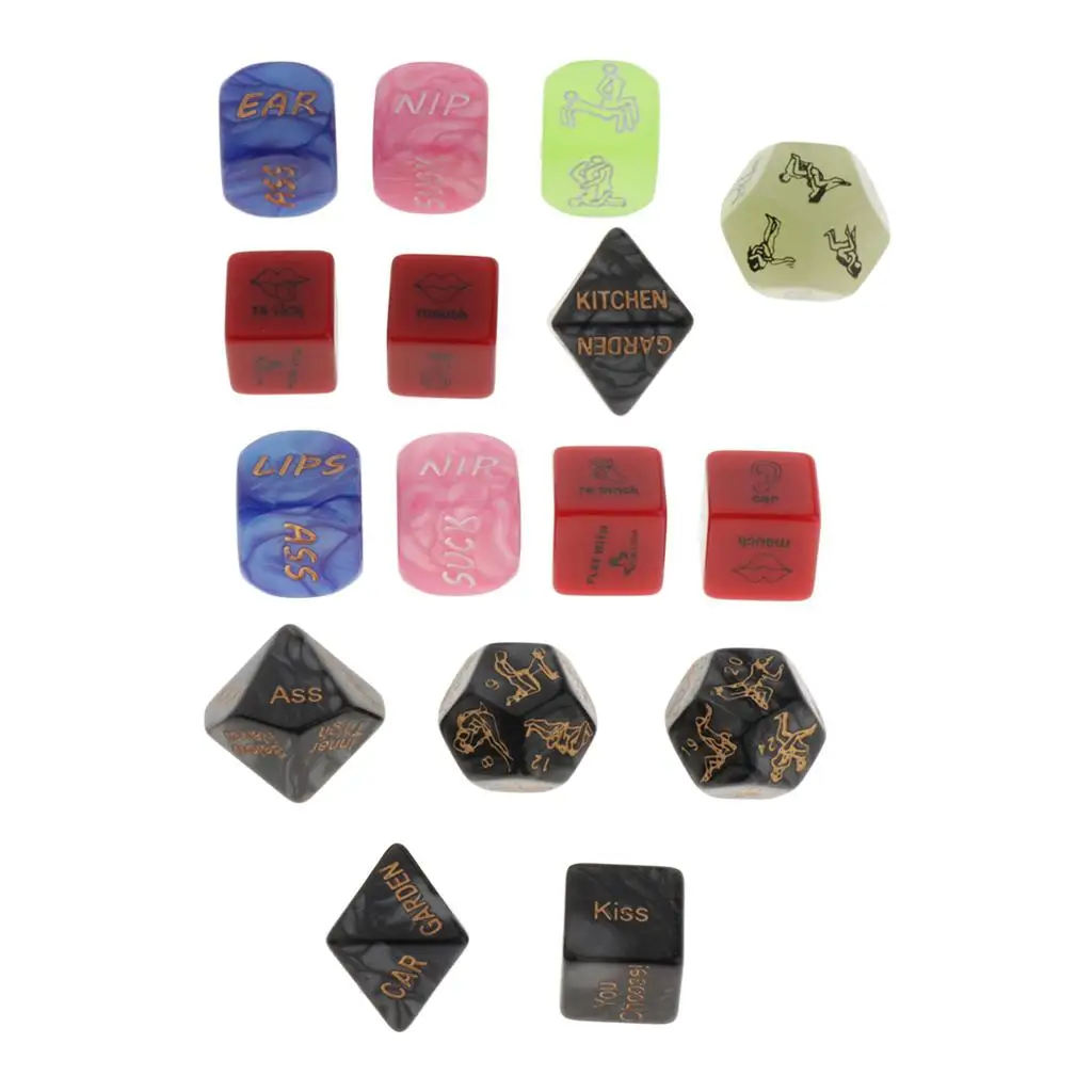 15Pcs Fun Multi-sided Adult Couples Position Dices Bedroom Games