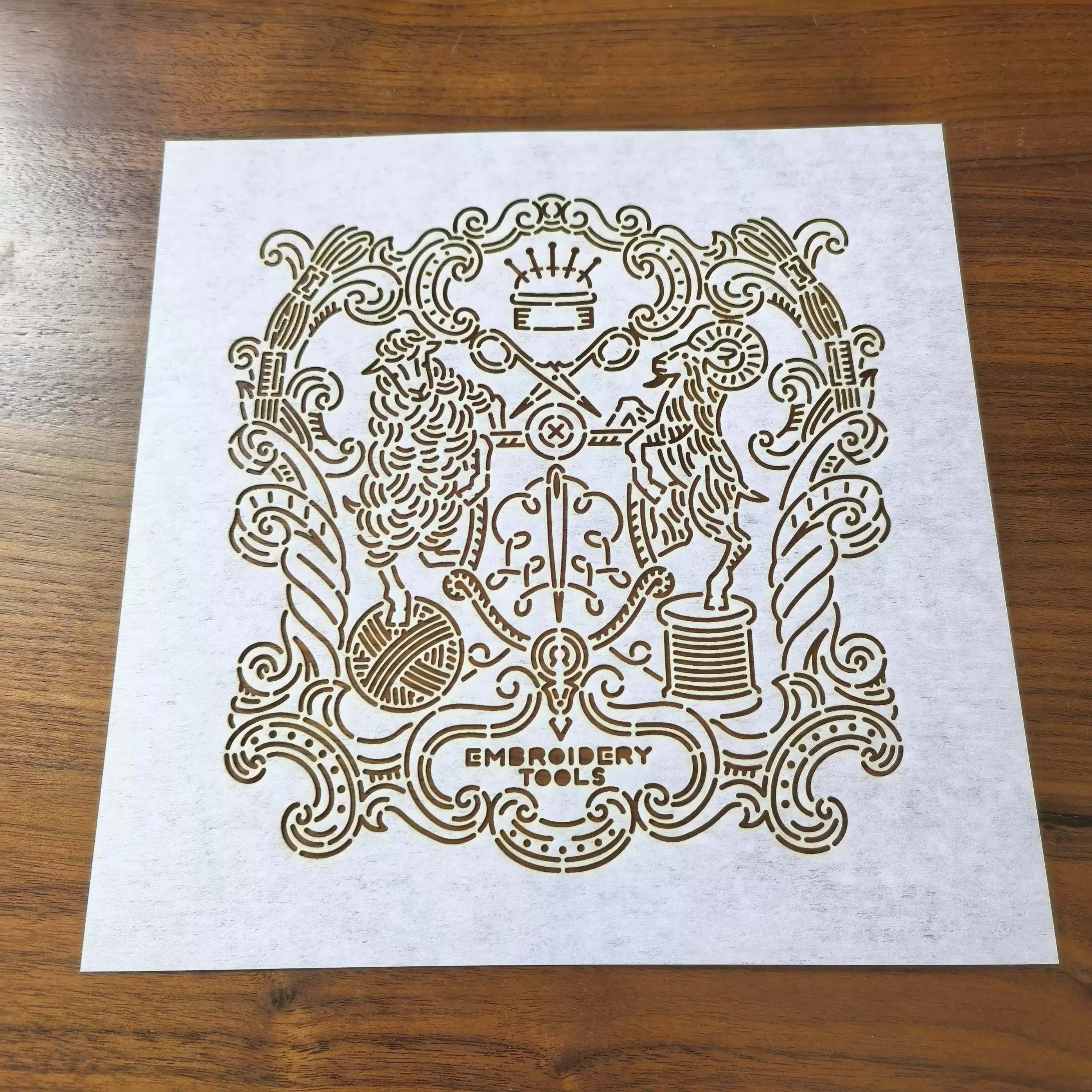 Handmade Badge-drawing  Embroidery Stencil Sashiko Quilting Templates Reusable PET formwork for Embroidery fabric drawing tool