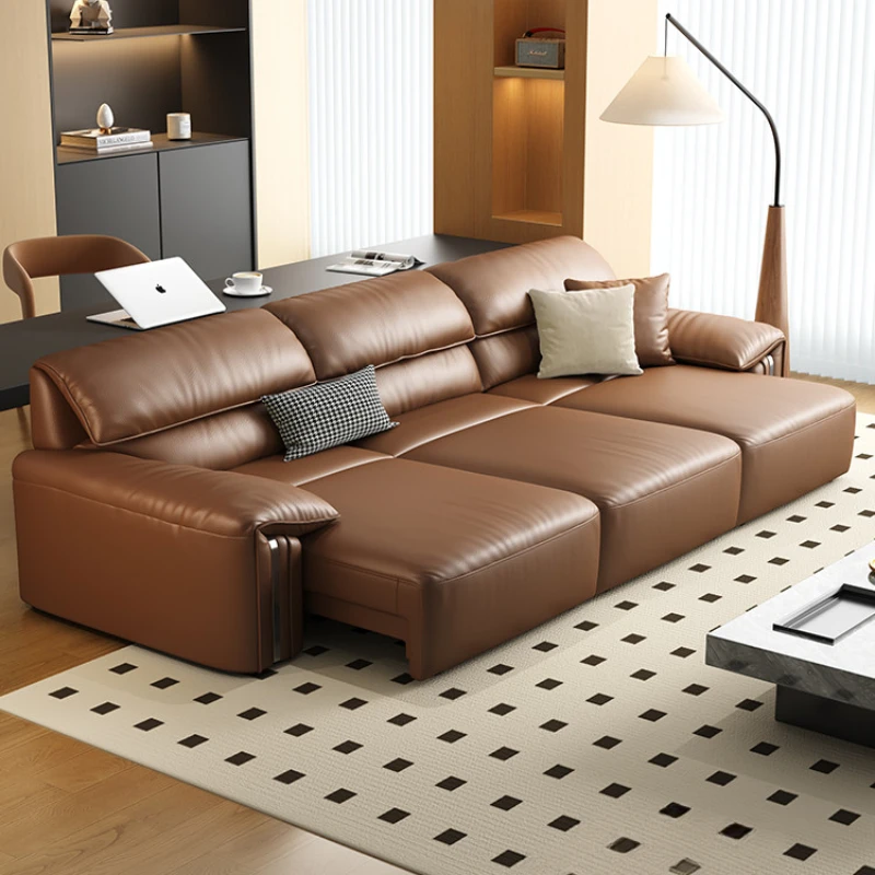 Italian Style Single Living Room Sofas Recliner Sectional Chaise Longue Leather Sofas Grande Luxury Canape Salon Home Furniture