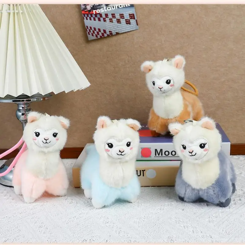 Cute Mini Alpaca Plush Keychain Skin-Friendly Soft Fluffy Pendant Backpack Hanger for Kids Party Favor Gifts