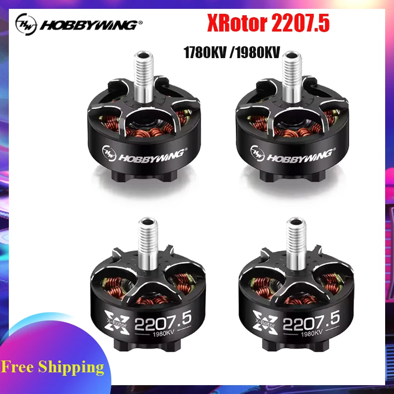 Hobbywing X-Rotor 2207.5 1780KV 1980KV 4~6S Lipo Brushless Motor 5mm Shaft Suitable 5inch Flower Fly Traversing Drone