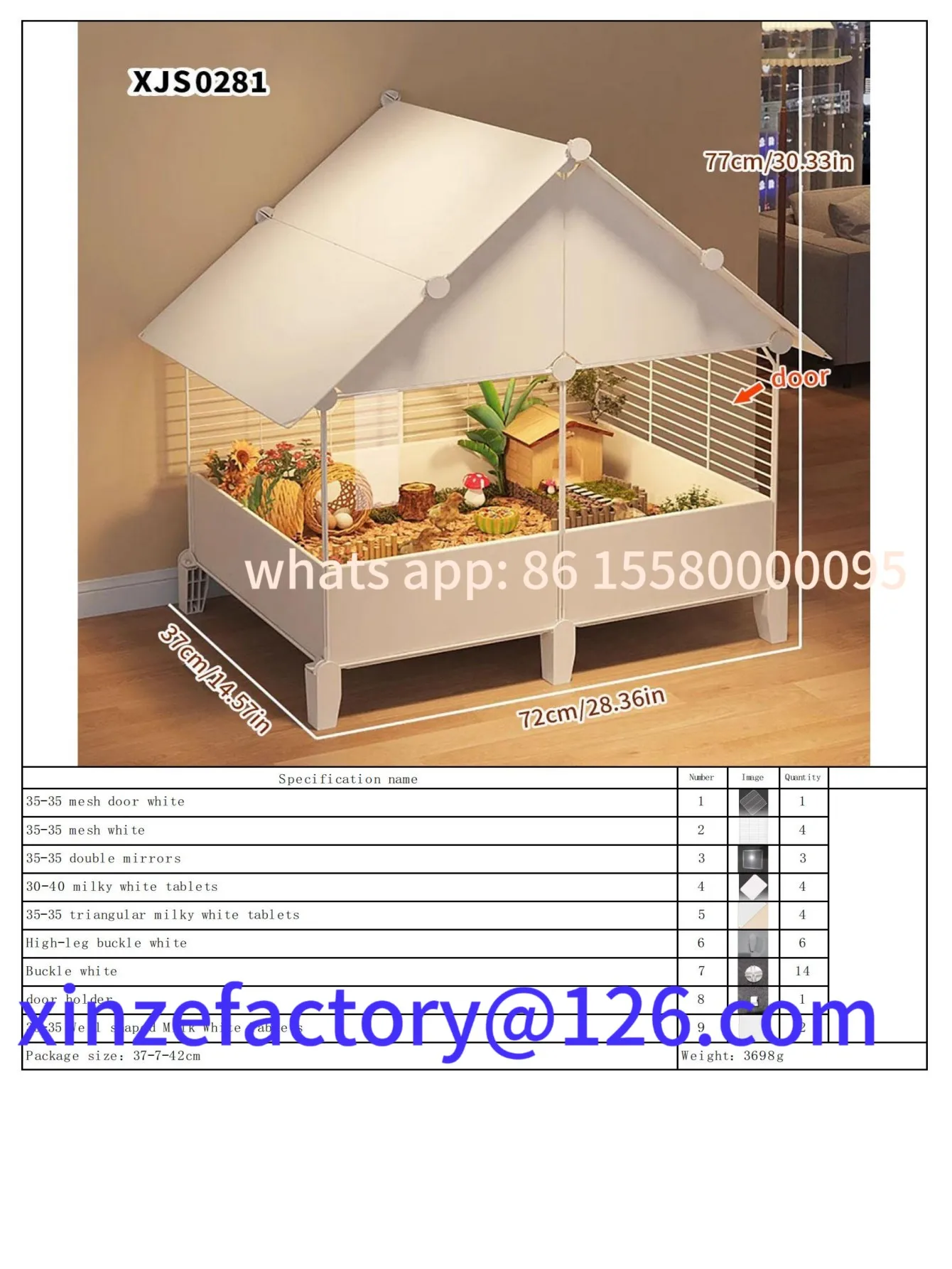 Customizable Small Animal , Indoor Brooding Chicken Cage, Quail Luxury Villa House