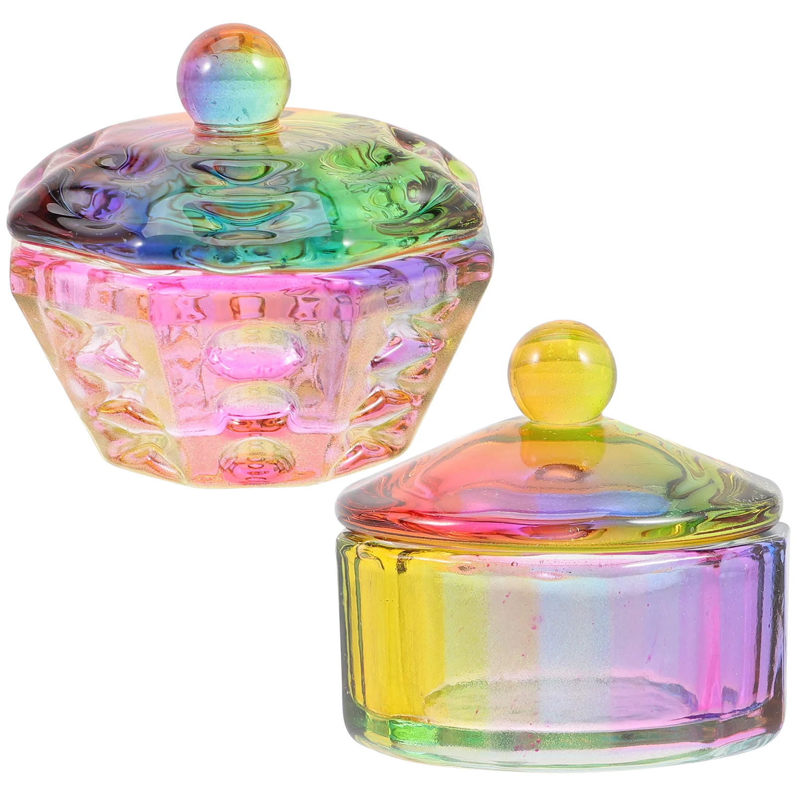 2Pcs Nail Dappen Dish Lid Glass Monomer Dish Acrylic Nail Holder Manicure Tools Powder Mixing Cup Manicure Cup