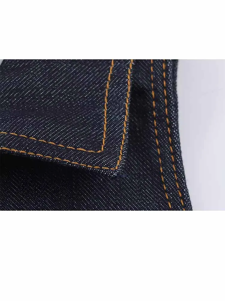 

HH Woman Early Spring Trend Fashion Sleeveless Lapel Denim Fabric Slim Fit Jumpsuit Female Versatile Casual Chic Jumpsuit