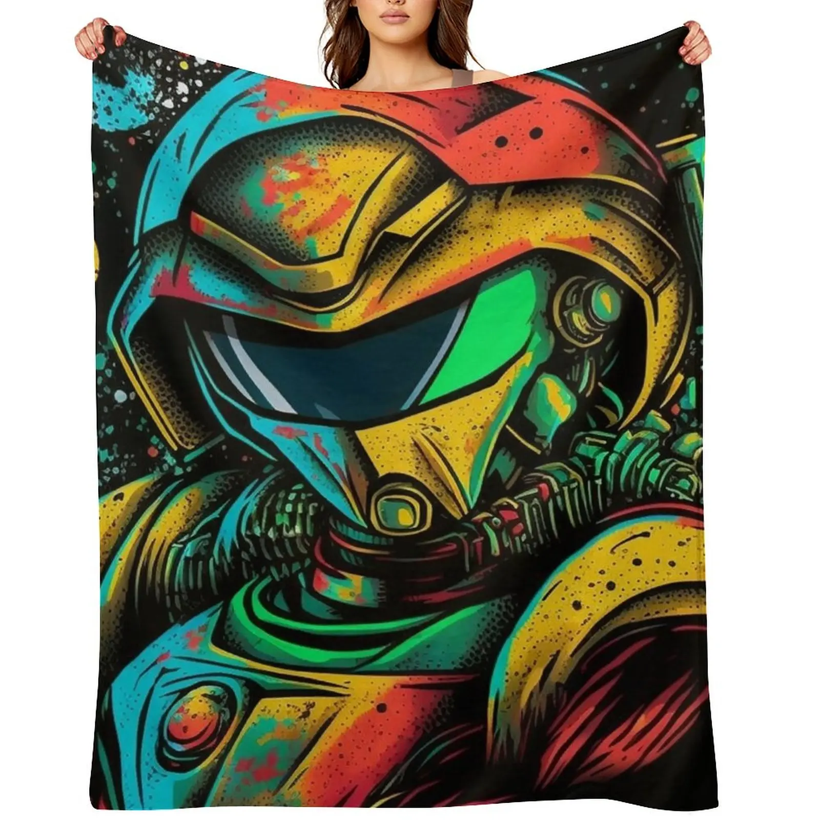 

Samus Aran Metroid Graffiti stylized Design Throw Blanket for babies For Baby Decorative Sofa For Sofa Thin Blankets