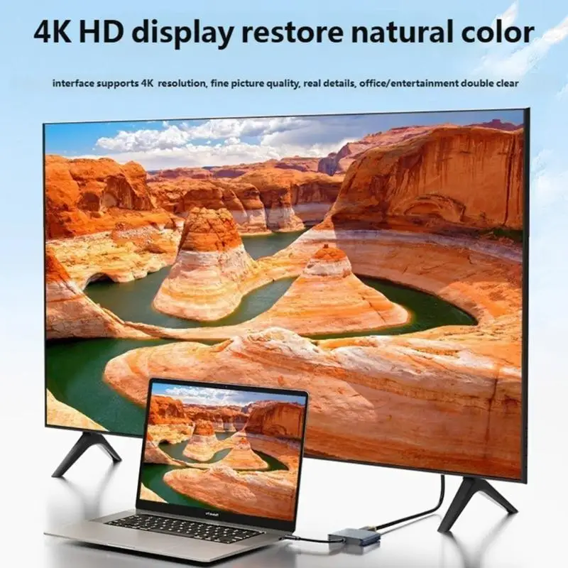 

Адаптеры HDTV 652F с USB C на DisplayPort Док-станция для нескольких ОС для зарядки дисплея с высоким разрешением и подключения