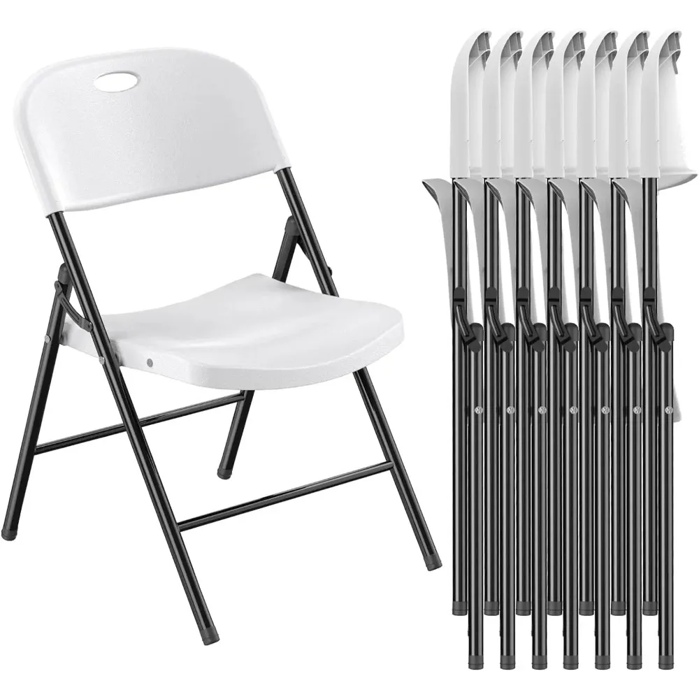 

Folding Chair, Indoor and Outdoor Plastic Commercial Stackable Folding Chair, Office, Wedding, Picnic, Kitchen Dining, 8pcs