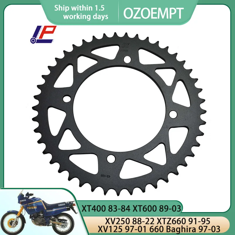 OZOEMPT 520-45T Motorcycle Rear Sprocket Apply to 660 Baghira 97-03 XV125 97-01 XV250 88-22 XT400 83-84 XT600 89-03 XTZ660 91-95