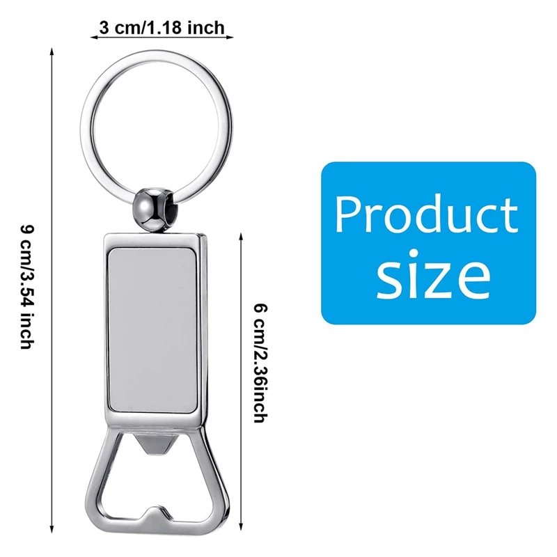 20PCS Metal Bottle Opener Blank Key Rings Gift For Your Boyfriend, Husband, Father