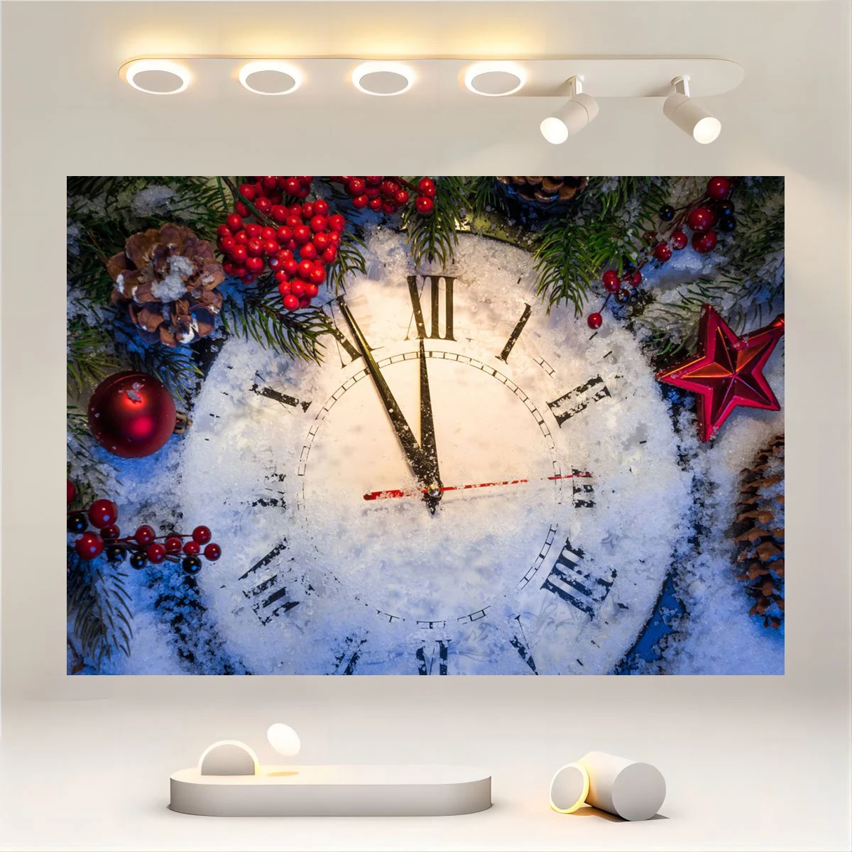 Happy New Year background shiny halo clock countdown photography background New Year's Eve Christmas Eve party decoration