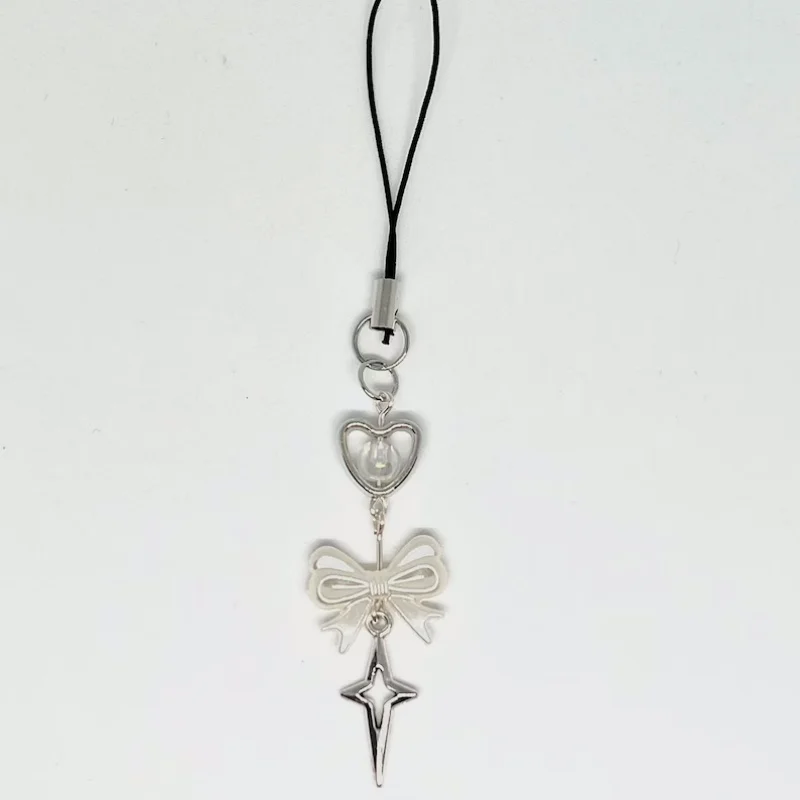 手作りのビーズの蝶ネクタイ携帯電話ペンダント、美的キーホルダー、女の子のための絶妙なジュエリーギフト、y2k