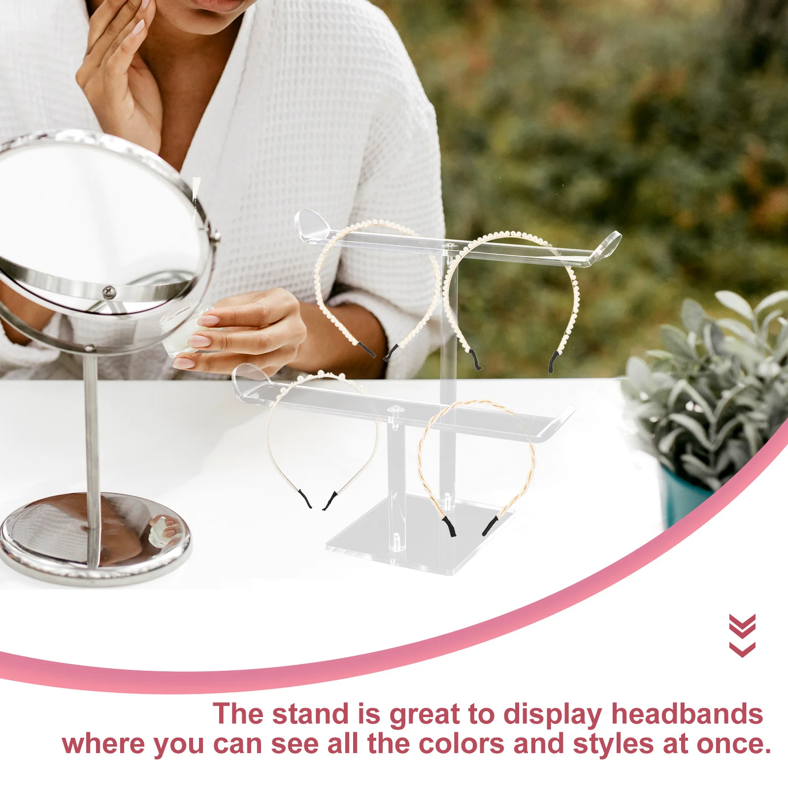 Haar Zubehör Lagerung Rack Acryl Stirnbänder Display-ständer Organizer Transparent Haar Hoops Rack Kopfschmuck Halter Schmuck