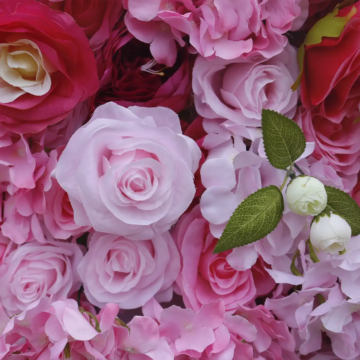 Luxe Perzik Roze 5d Doek Bloem Muur Bruiloft Achtergrond Rekwisieten Rose Hortensia Arrangement Gordijn Opknoping Stoffen Muur