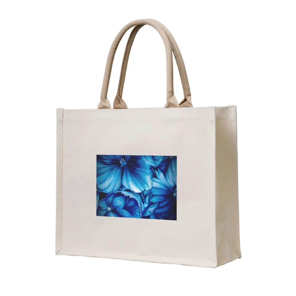 

Blue Flower Bloom Tote Bag ecological bags shopper bag women canvas tote bag custom Canvas