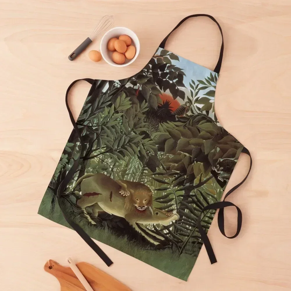 

Henri Rousseau - Hungry Lion Apron Children'S Chef jacket men All For Kitchen And Home Home Utensils Apron