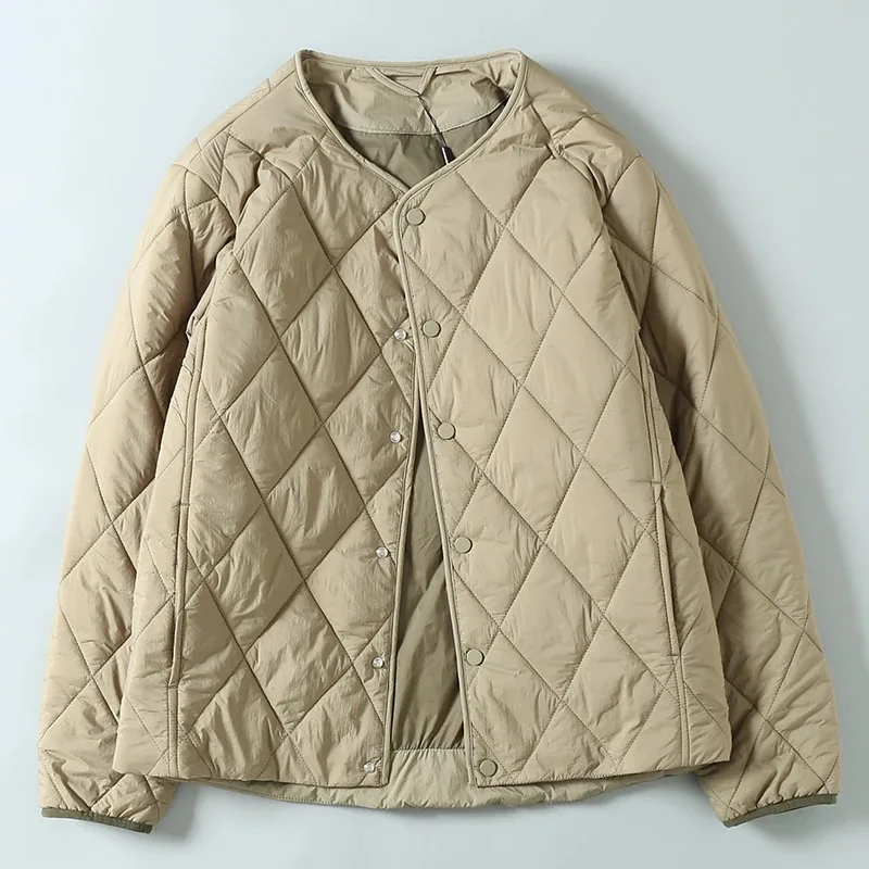 Foreign Trade Tail Goods Japan fashion Light Luxury Retro Stacked Collarless Light Cotton-Padded Coat Men's Winter Technology...